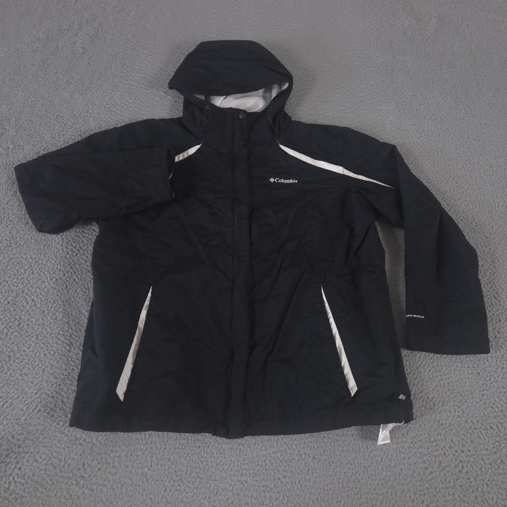 Columbia Jacket Women 2X Black Blazing Star Interchange Omni-Shield Nylon Hooded